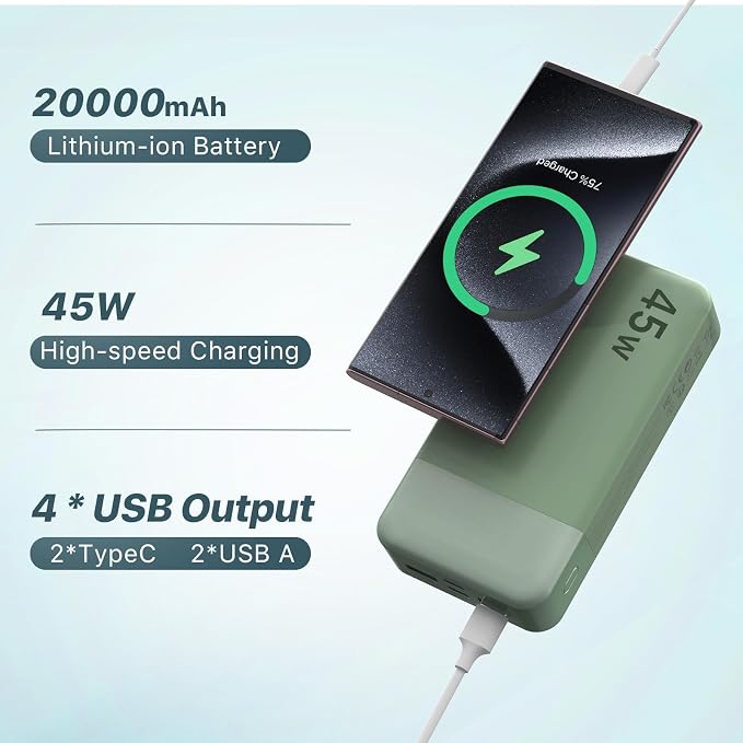 NOBIS Portable Charger, 45W 20000mAh Power Bank and 35W 10000mAh Power Bank