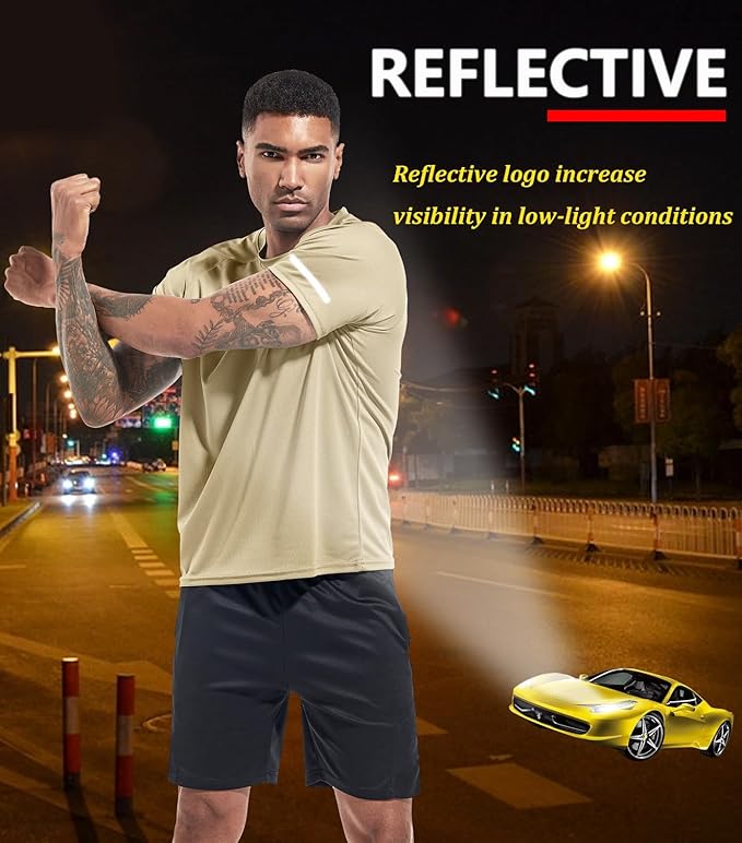 Boyzn 1, 3, 5 or 7 Pack Men's Workout Running Shirts, Dry Fit Moisture Wicking T-Shirt, Gym Athletic Short Sleeve Tee Shirts