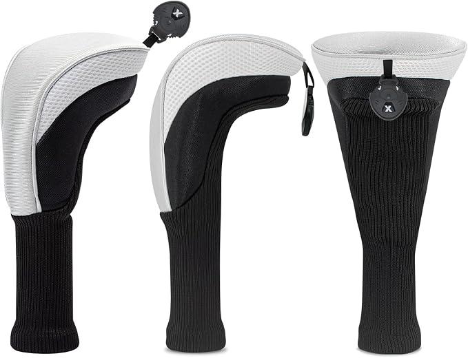 Wood Headcover Golf Club Covers Driver Headcovers Nylon Head Covers Designed to Fit All Woods - 3/4/5/6 Pack/Set Golf Accessories Suitable for Men and Women