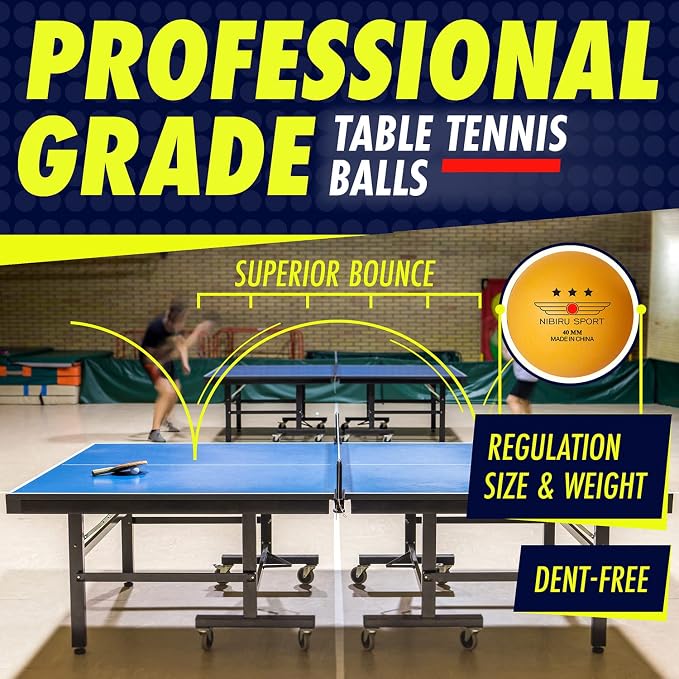 NIBIRU SPORT Professional Ping Pong Paddle Sets - 2 Player or 4 Player Table Tennis Paddles, Retractable Net, Pingpong Balls and Carry Bag Storage Case - Table Tennis Equipment & Ping Pong Accessories