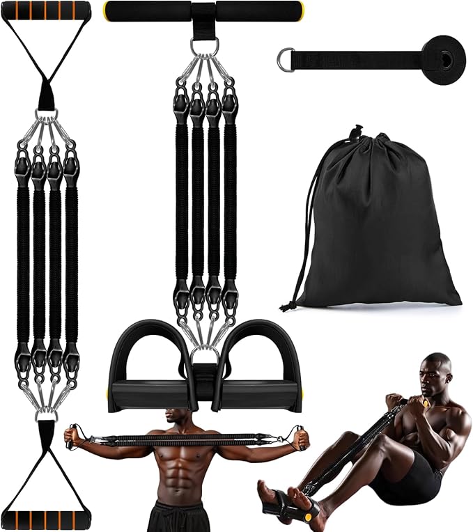 Resistance Bands Set with Handles, 8 Levels up to 200 lb, Door Anchor, Foot Plate, Carry Bag, Home Gym Exercise Equipment for Full Body Workout