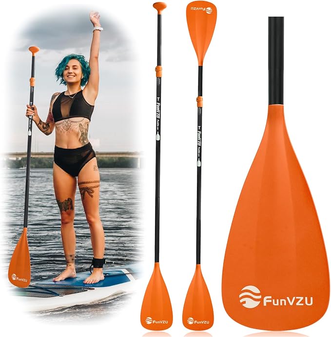 SUP Paddle, Stand Up Paddle Board Paddle Lightweight Adjustable 4-Piece Aluminium Kayak Paddles, Unique Lock Design Floating Alloy Shaft Paddle for Paddle Board