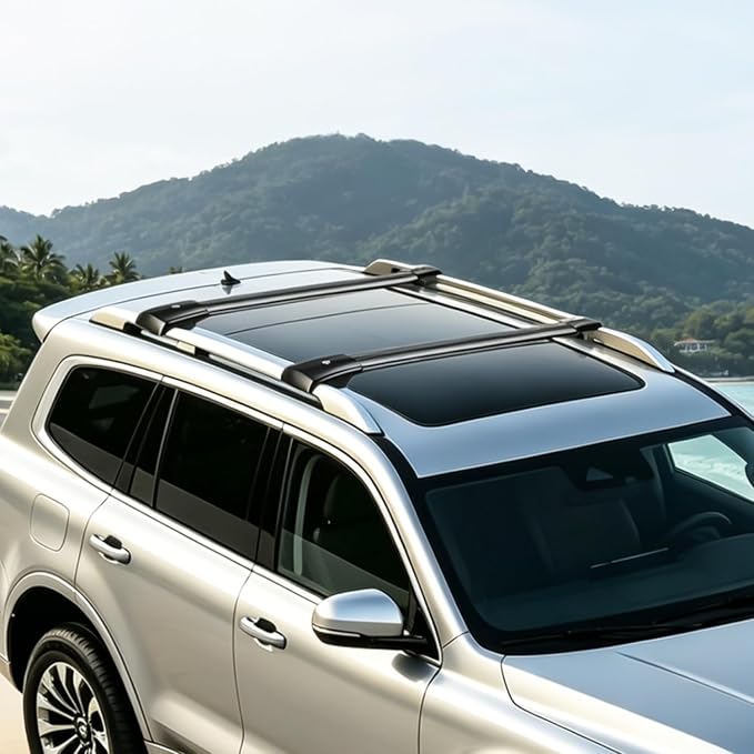 KOCASO Roof Rack Cross Bars Fit for Ford Bronco Sport 2021-2026 On-Road Off-Road Aluminum Lockable Car Roof Crossbar Set for Factory Raised Side Rails 396LBS Capacity for Luggage Kayak Bike
