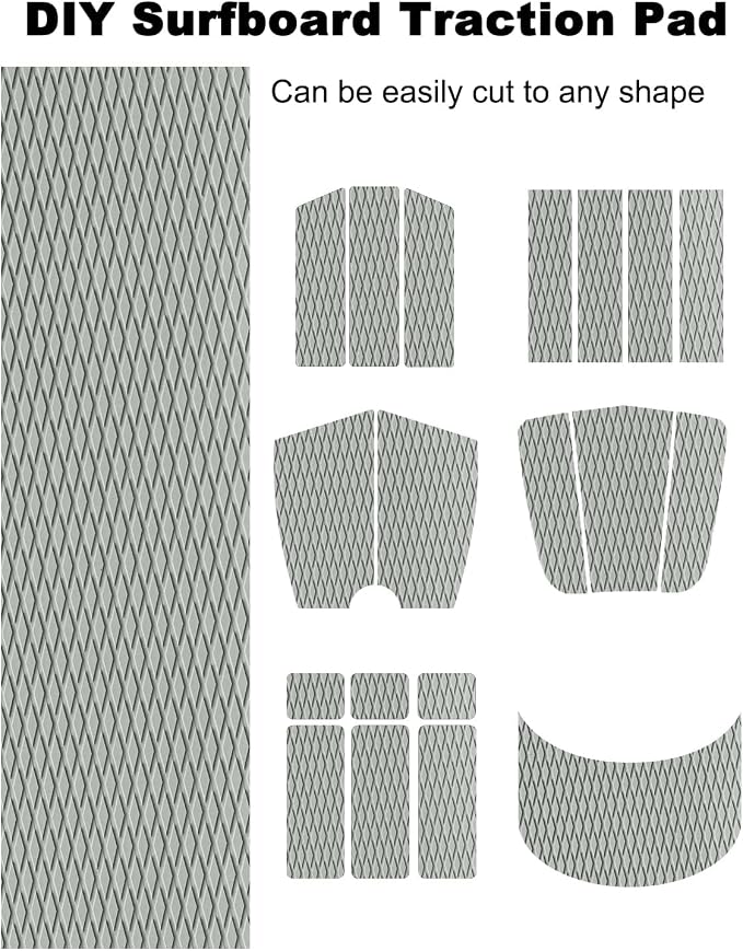 Hjdeck Universal Surfboard Pad EVA Foam Boat Flooring Decking Sheet Self-Adhesive Non-Slip Deck Grip Mat Marine Carpet for Yacht Boat Kayak Decking Golf Cart Fishing Boat RV Surfing Traction Pad