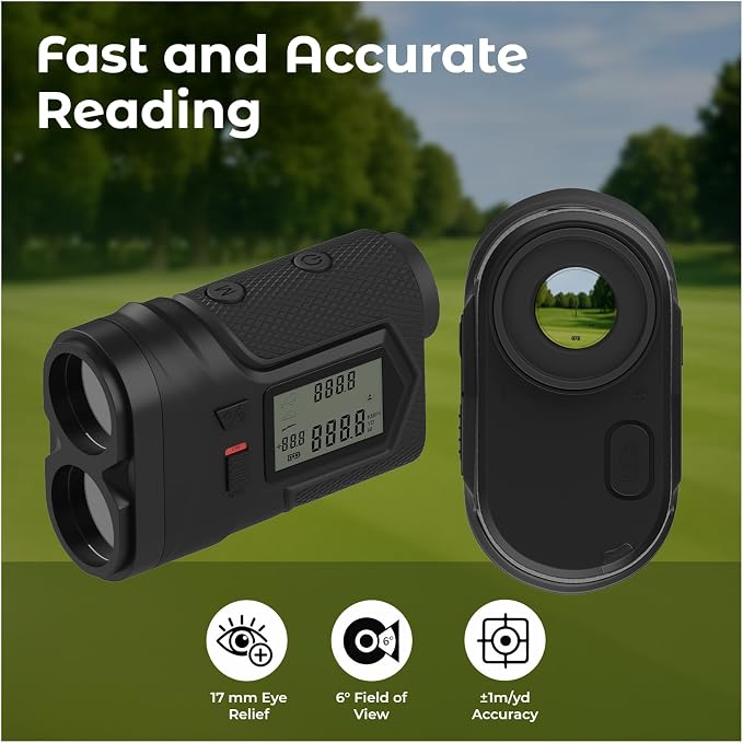 WanderS Golf Rangefinder, Slope Switch On/Off, 1200 Yards Laser Range Finder, Flag Lock Vibration, 6X Magnification, Tournament Legal, Side Display, Rechargeable Battery, Golf Accessories, Men/Women