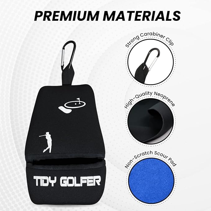 Golf Club & Ball Cleaner, Iron Cleaner, Golf Ball Cleaner , Two in one Golf Iron and Ball Cleaner portable, Washable (Waterproof Neoprene)