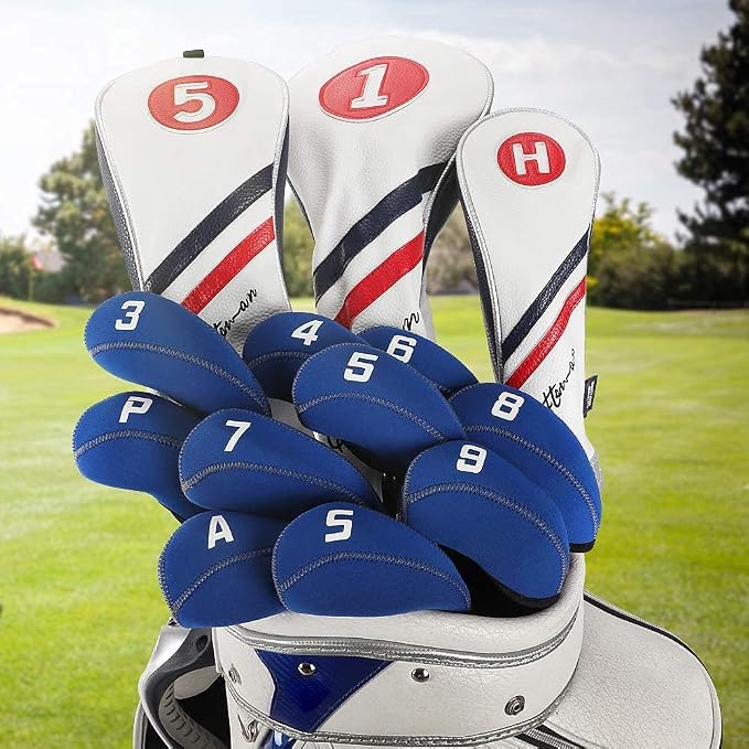 Craftsman Golf 11pcs/Set Neoprene Iron Headcover Set+3pcs/Set Driver Fairway Hybrids Headcover