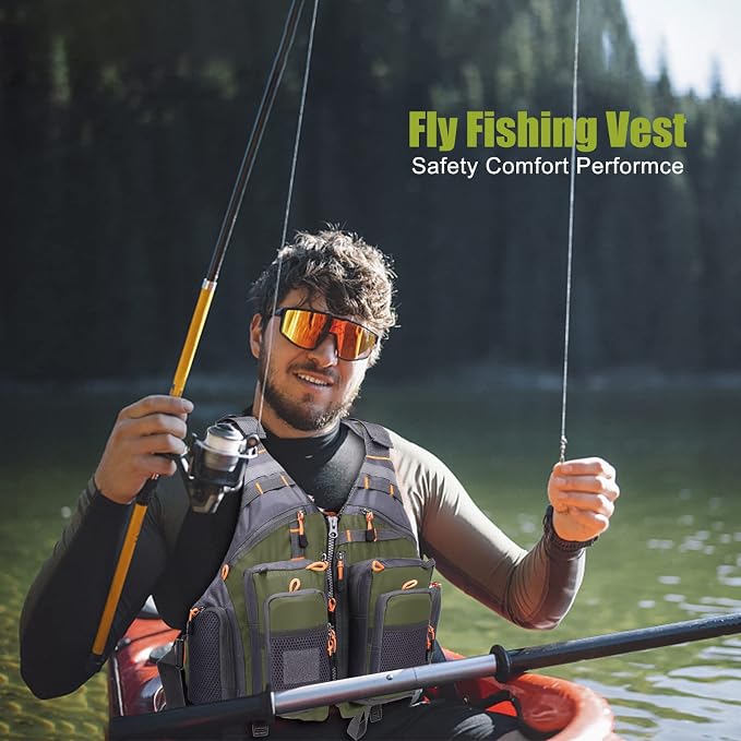 Lixada Fly Fishing Vest Fishing Jacket Breathable Polyester Mesh Design Fishing Vest