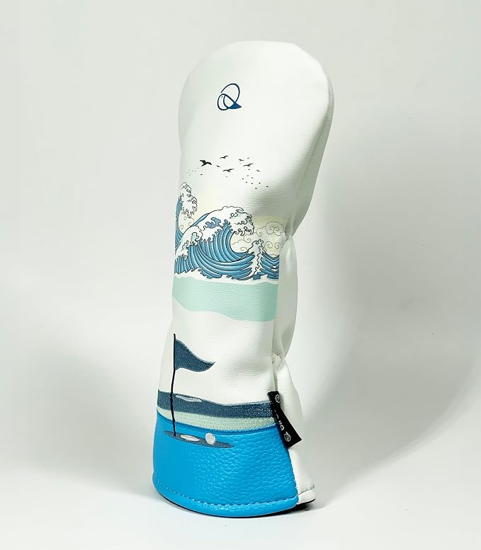 Golf Headcover for Hybrids and Fairway Woods Premium Leather Head Cover. Digitally Printed and Embroidered Design.