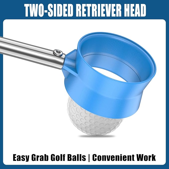 Water Telescopic Golf Ball Retriever and Magnetic Clip for Golf Towel