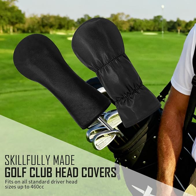Golf Accessories Golf Club Covers for Driver, Fairway, Hybrids - Golf Driver Headcover/Golf Fairway Wood Head Cover/Hybrid Headcover for Men/Women Golfer