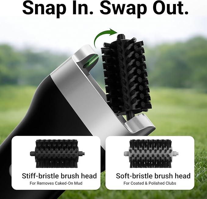 Electric Golf Club Cleaner Brush with Water,Portable Golf Brush and Groove Cleaner,800RPM Motor,60ml Tank,Type-C Rechargeable,Quick-Replace Nylon Brush Head,Golf Accessories for Men,Golf Gifts