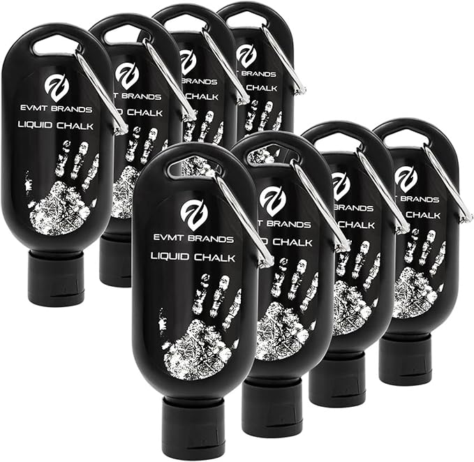 EVMT Brands Liquid Chalk, Mess Free Gym Chalk for Weightlifting, Gymnastics, Rock Climbing, Dancing. Sweat Resistant and Long Lasting for Stronger Grip.