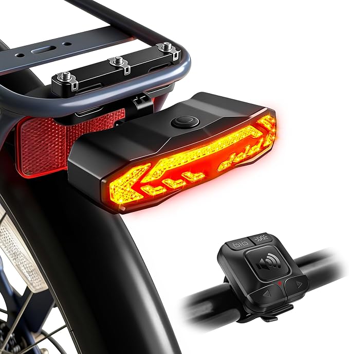 NineLeaf Bike Turn Signals, Turn Signal Kit for Ebike, Bike Turn Signals Front and Rear Auto On/Off Electric Bell Automatic Brake Light Remote Control Rear Light USB Rechargeable IP65 Waterproof