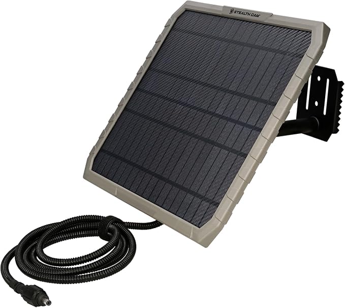 Stealth CAM FieldMAX External EX Solar Battery Pack, 10" Panel, 3000mAh Rechargeable Battery, 6ft Insulated Power Cable, USB Included, Compatible with Trail Cameras w/ 12V Battery Jack