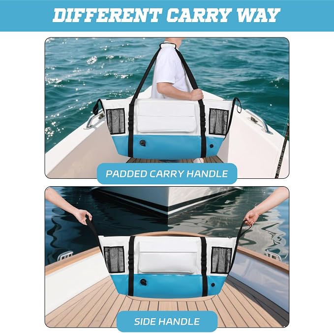 MORXPLOR Insulated Fish Cooler Kill Bag with Flat Bottom-25x17.5 40x16 60x20Inches Waterproof Fishing tackle Kill Cooler Bag