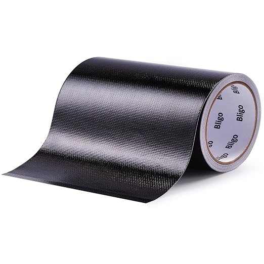 Heavy Duty Waterproof Repair Tape 8 Inch x 25 FT for RV Awning, Tent, Tarp, Sail and Boat Cover, Outdoor Fabric Repair Patch, UVproof, Multipurpose Black