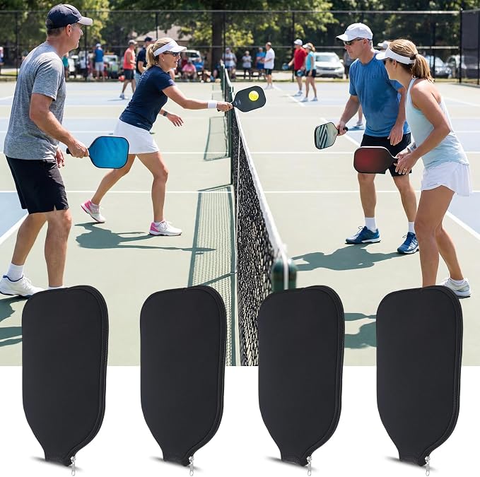 12 Pcs Paddle Cover Compatible with Pickleball Paddle Cover Neoprene Racket Sleeve with Zipper, Protection Covers for Men Women