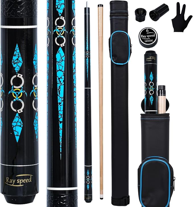 Pool Cue Stick Low Deflection Shaft Billiard Cue Stick with Hard Case 19-20 oz Professional Pool Stick