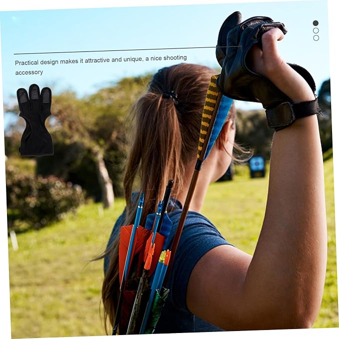 HANABASS 2pcs Archery Finger Stall Two Fingers Glove Wear-Resistant Archery Equipment Gloves