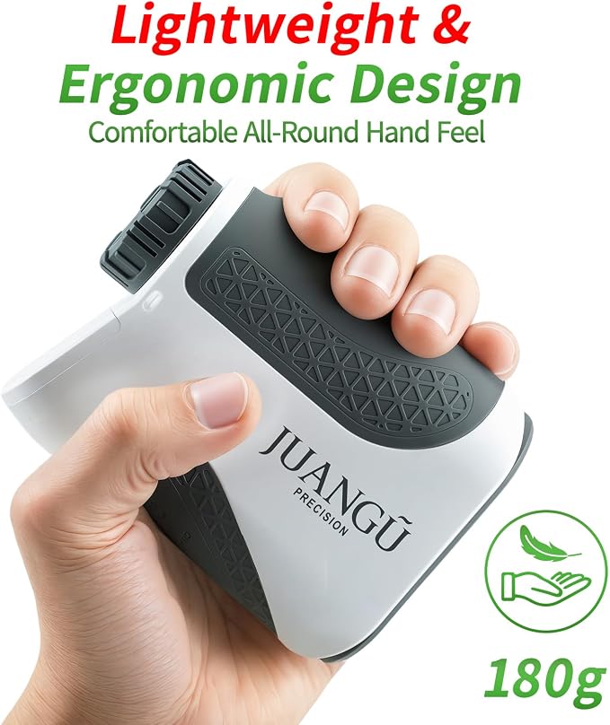 JUANGU Golf Rangefinder with Slope, 1200 Yards, 7X Magnification, 328 Yards Flag Pole Locking, High Precision Fast Focus Golf Distance Finder for Men Golfers Gifts Black&Grey