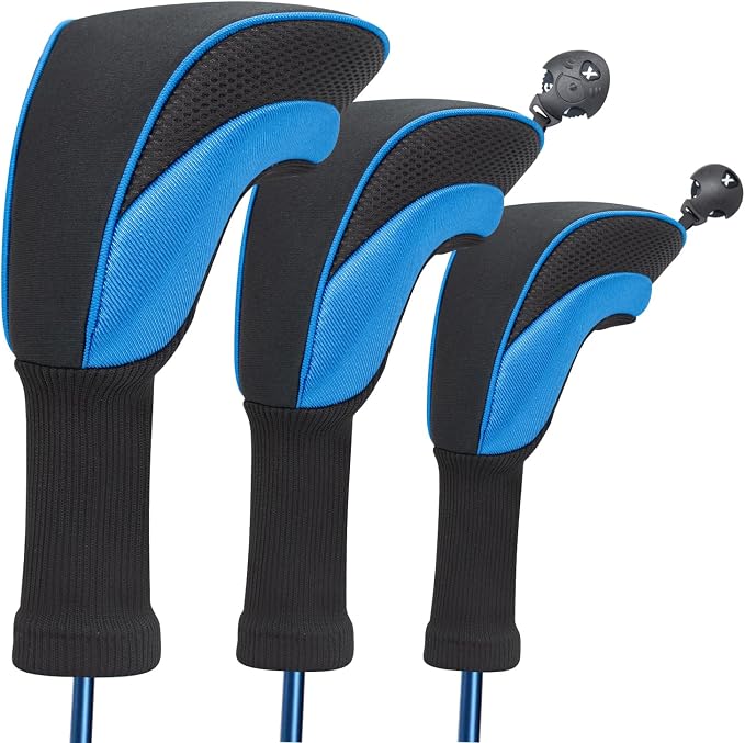 Wood Headcover Golf Club Covers Driver Headcovers Nylon Head Covers Designed to Fit All Woods - 3/4/5/6 Pack/Set Golf Accessories Suitable for Men and Women