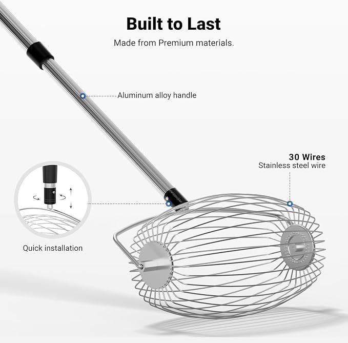 NEEWER Tennis Ball Pickleball Collector Roller, No Bending Over Quick Rolling Picker for Up to 40 Tennis Balls
