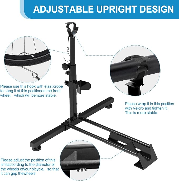 Bike Stand,Vertical Bike Rack Bicycle Floor Stand for Garage Storage, Indoor ,Outdoor and Apartment Space-Saving Rack with Adjustable Upright Design