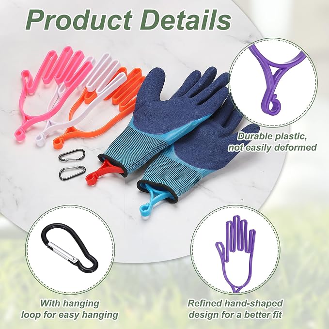 PATIKIL Golf Gloves Stretcher, Plastic Keeper Support Rack Holder Dryer Hanger Frame with Hanging Hooks for Men Women Sports Gloves Maintenance