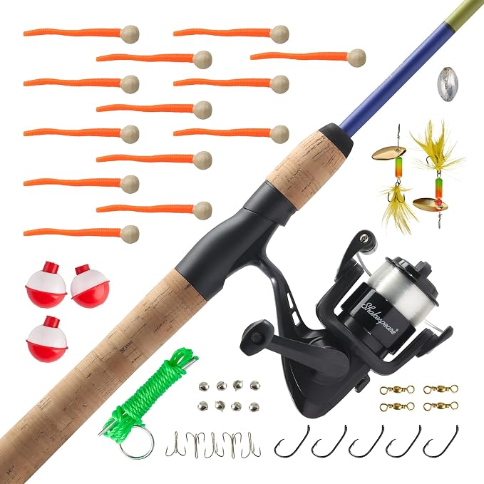 Shakespeare Catch More Fish Spinning Reel and Fishing Rod Combo with Kit
