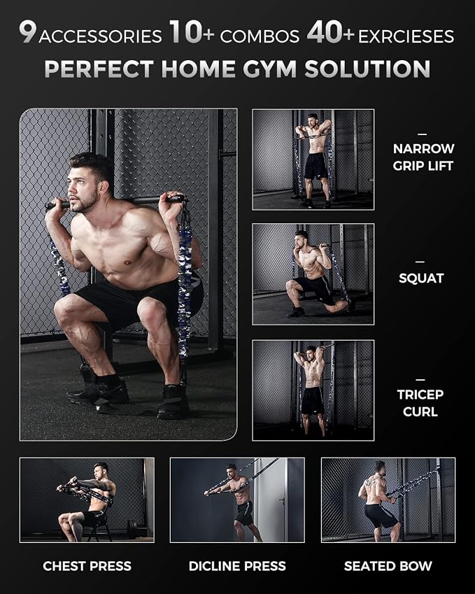 Innstar Multi-Function Resistance Bands for Working Out, Push Up Exercise Bands Resistance Bands Set for Bench Press Gym Equipment, Home Workout, Travel Portabl
