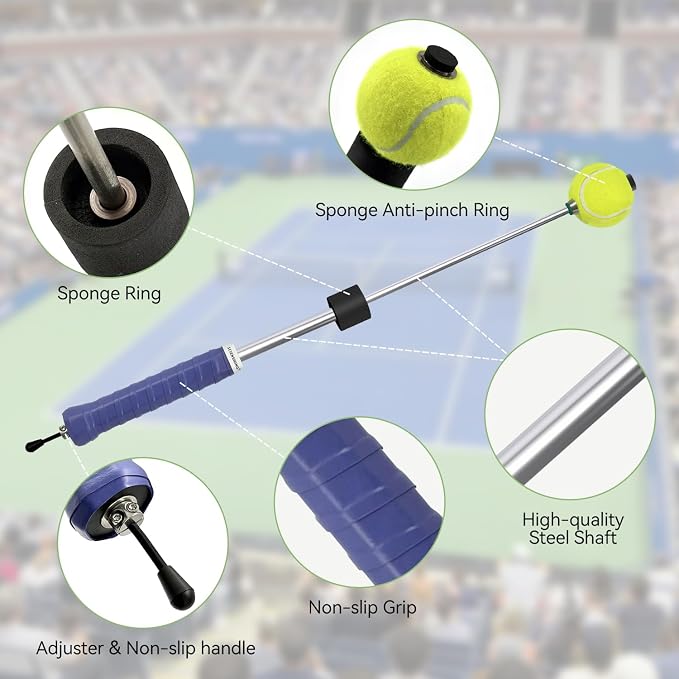 Tennis Swing & Serve Trainer, Retractable Click Feedback Training Tool, Improve Rhythm and Fluidity of Serve, Forehand, Backhand, Smash, Slice, Warm Up Stick for Indoor & Outdoor Practice