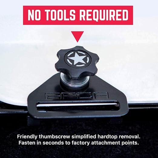 GPCA - GP Star Thumb Screws and D-Plates Set, Easy-to-Install M8 Bolt & Tie Downs, for Quick Cargo Cover Installation, Jeep Wrangler Accessories for 4xe, JL, JT, JK and More, Patented, 6 Packs