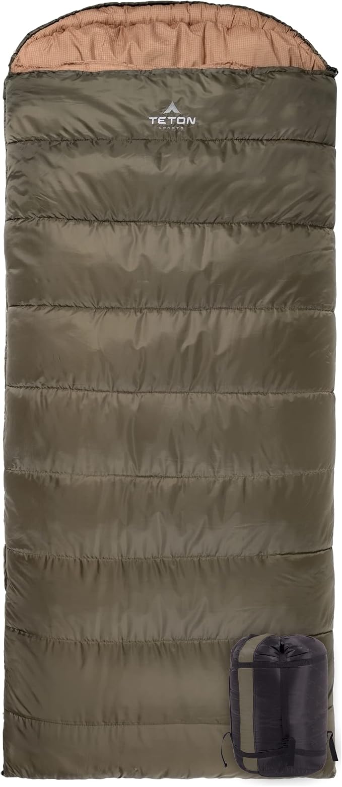 Teton Celsius XXL Sleeping Bag, Cold Weather Sleeping Bags for Adults and Kids, Camping Made Easy and Warm. Compression Sack Included