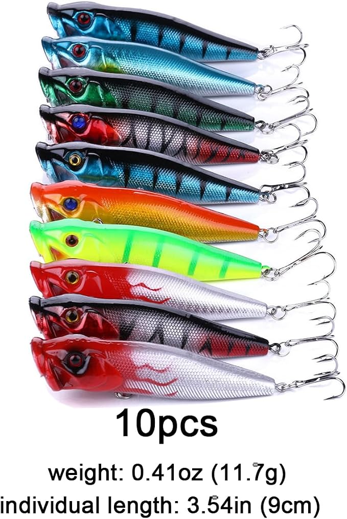 Fishing Lures Kit Minnow Popper Crank Baits Freshwater Bass Fishing Baits Set
