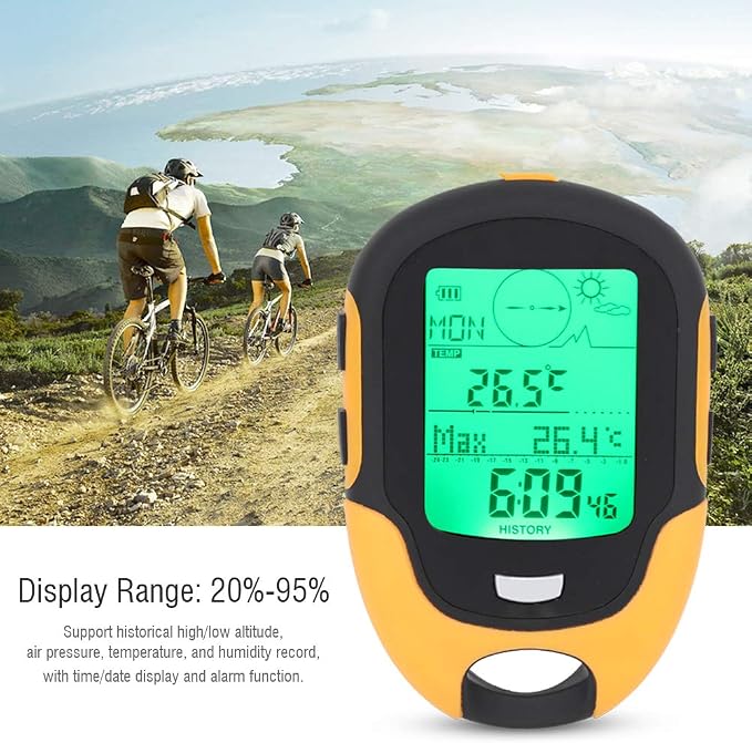 Altimeter, GPS Digital Waterproof Outdoor Altitude Pre, Outdoor Multifunctional Car Altimeter, Pre Warning Remind Compass for Outdoor Activities Like Climbing, Hiking, Hunting
