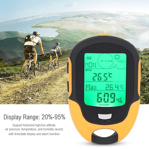 Electronic Altimeter, FR510 ABS IPX4 Outdoor NavigationAltitude MeterTemperature Humidity CompassWeatherTrend IndicatorAltitude measurementBarometer