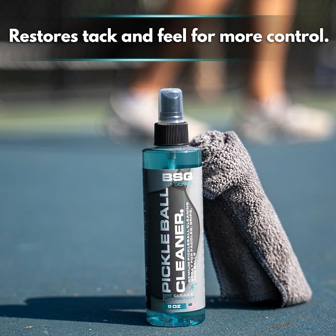 Pickleball Paddle Cleaner, Grip & Paddle Reset Spray, Erase Dirt & Grime, Improve Accuracy, Remove Sweat and Scum | 8 floz