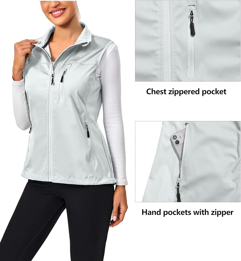 Little Donkey Andy Lightweight Cycling Vest Windproof Sleeveless Jacket for Women Water-Repellent Stretch Vest for Running