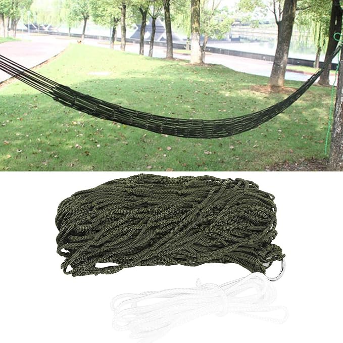 Outdoor Hammock, Camping Hammock Hammock Meshy Rope Hammock Sleeping Net Bed for Hiking Simple Nylon Net Hammock for