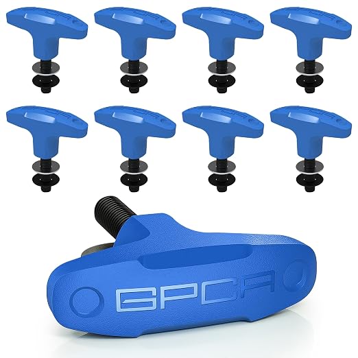 GPCA – Quick Release Hardtop Bolts, M8 25mm Thumbscrew for Ford Bronco Hardtop Removal, Bronco Accessories & Cargo Tie Down GP Anchor PRO w/o Nut, 8 Pack (Blue)