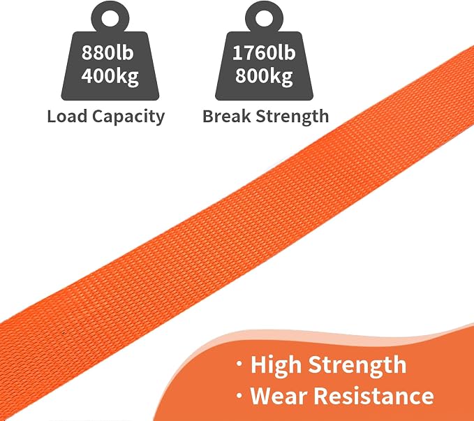 8 Pack Ratchet Strap 1 inch 15 Ft - 880 lbs Load Cap with 1760 lbs Breaking Limit, Heavy Duty Tie Down Straps for Truck, Cargo Trailer, Motorcycle, Rad & More