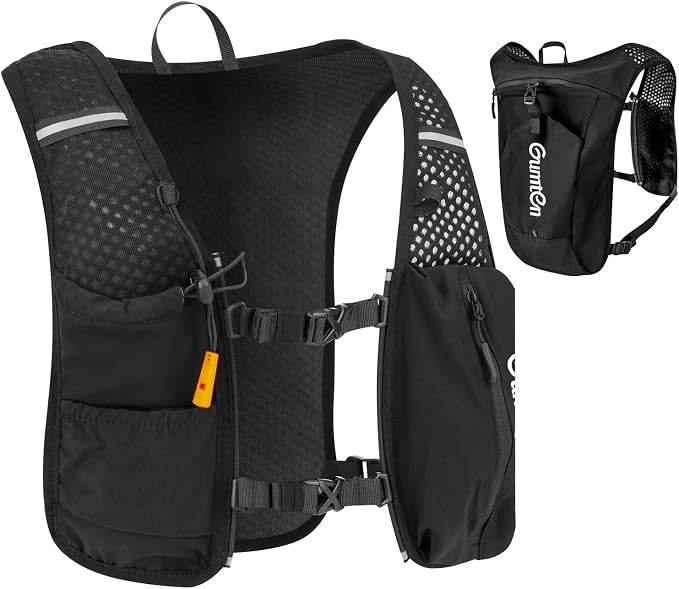 Running Vest for Women Men Adjustable Running Hydration Vest with Phone Holder Reflective Strips for Marathon Hiking Cycling