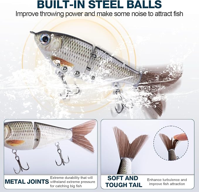 Goture 18PCS Fishing Lures Kit,Hard/Soft Bait Set for Bass Trout Fishing | Includes Glide Bait, Crankbaits, Minnows, Pencil Lure, Popper, Plopper, VIB, Spinnerbaits, Frog Lure,Shrimp Lures Saltwater