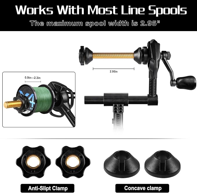 PLUSINNO Fishing Line Spooler，with Floating Fishing Net for Steelhead, Salmon, Fly, Kayak, Catfish, Bass,