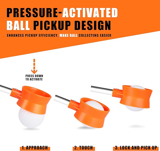 Golf Ball Retriever Telescopic for Water, 9Ft/12Ft/9.01Ft/16.3Ft/20Ft Stainless Steel Golf Ball Retriever, Professional Golf Ball Retriever