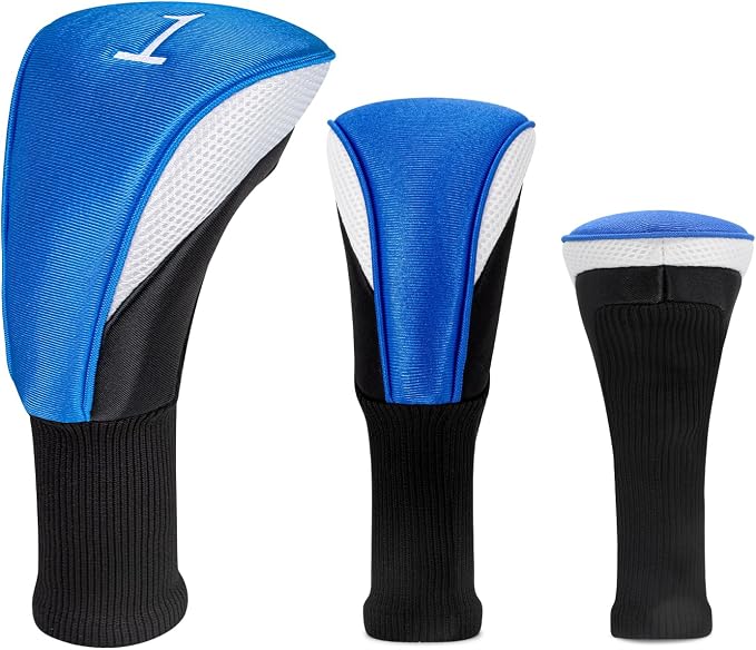 Wood Headcover Golf Club Covers Driver Headcovers Nylon Head Covers Designed to Fit All Woods - 3/4/5/6 Pack/Set Golf Accessories Suitable for Men and Women