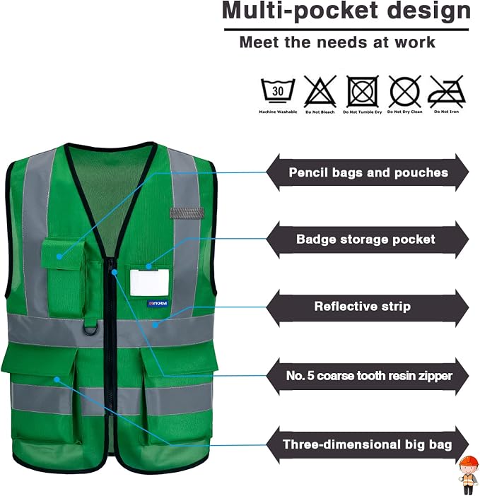 A-SAFETY reflective vest green