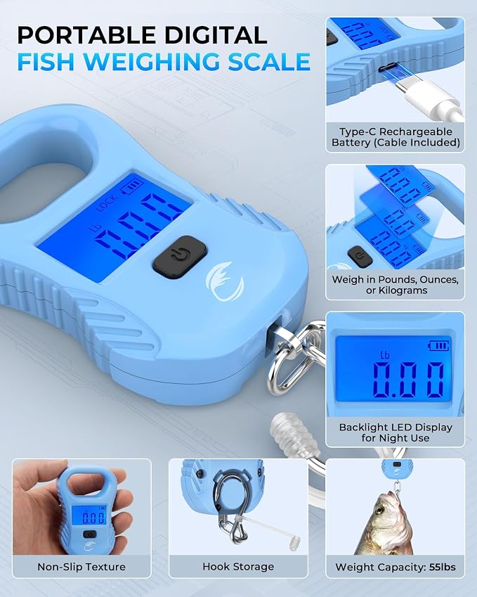 Calamus DriftWave Fishing Tool Kit | Multi-Function Tool Kit, Corrosion-Resistant Pliers, Fish Lip Gripper with Tape Measure, Digital Fish Scale, Fishing Gear