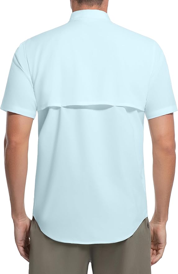 Men's Outdoor Sun Protection Shirts Short Sleeve Quick Dry Lightweight Breathable UPF50 Hiking Fishing Travel Camping